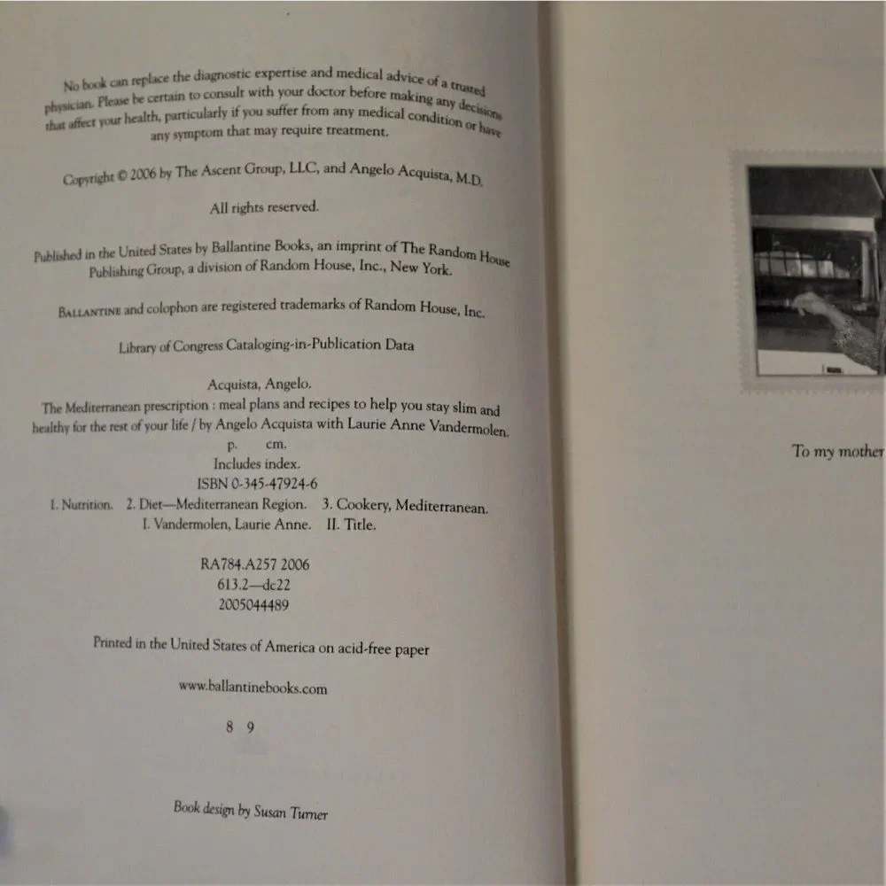 The Mediterranean Prescription Meal Plans Recipes to Help You Stay Slim 2006 HC
